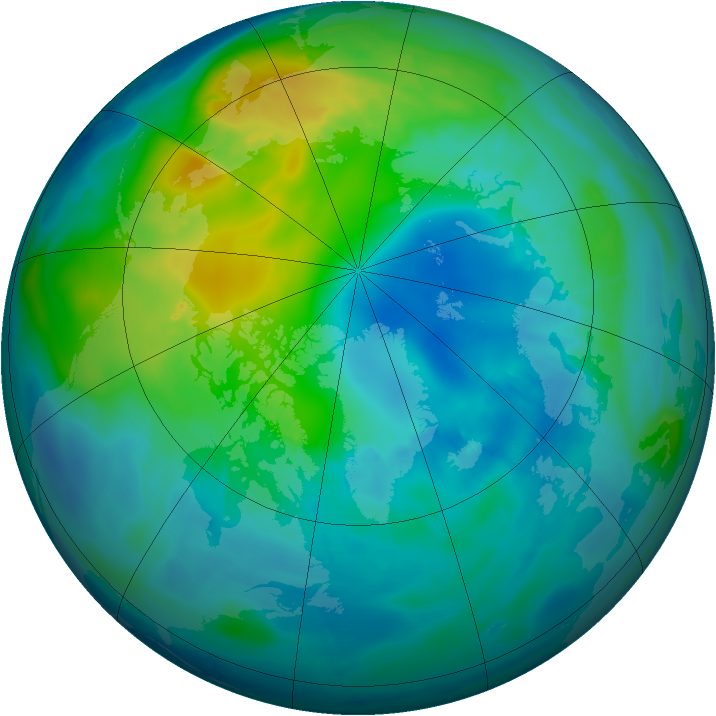 Arctic ozone map for 23 October 2014